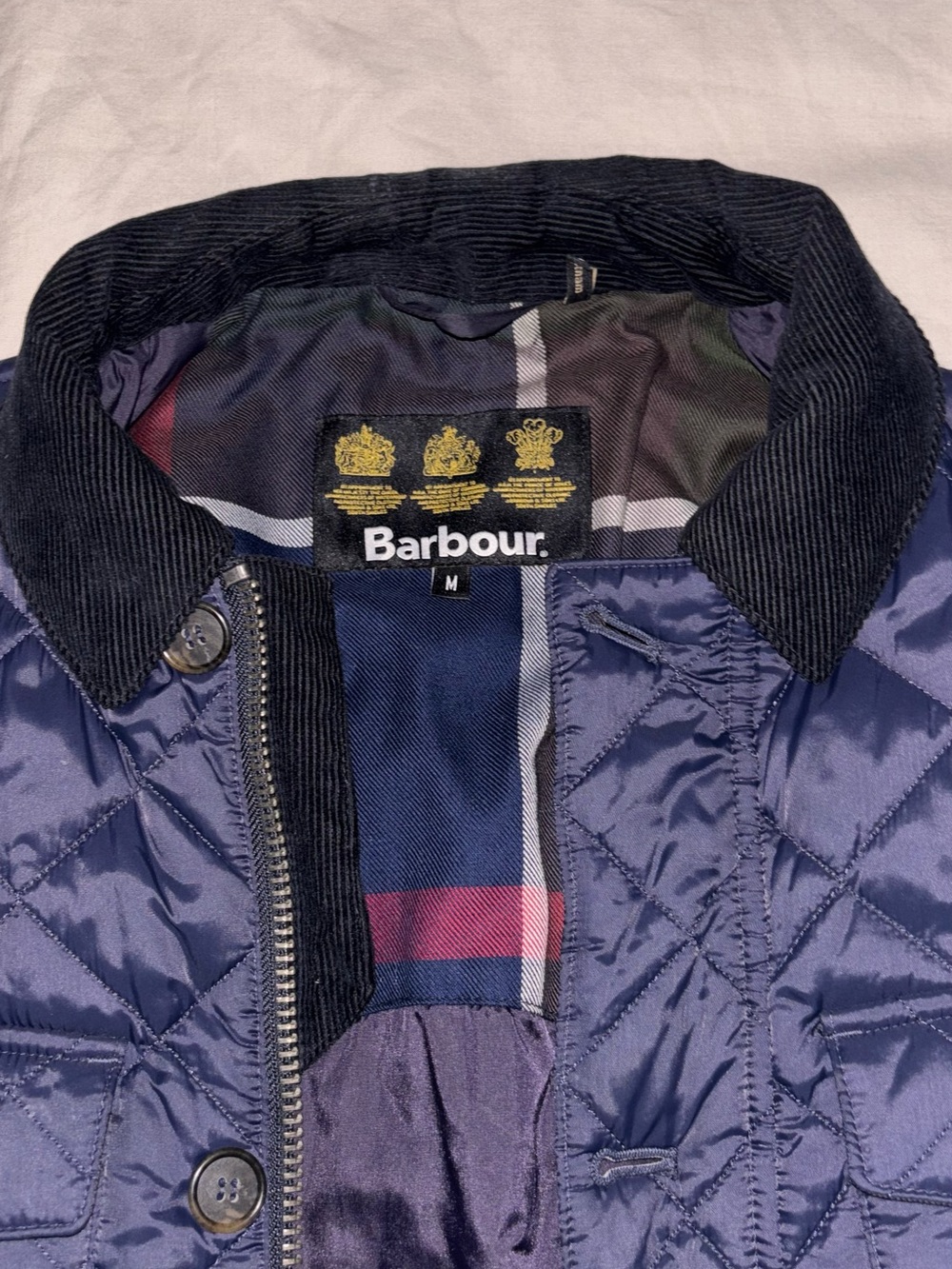 Barbour Powell Quilted Jacket Navy Blue - Men’s Size M